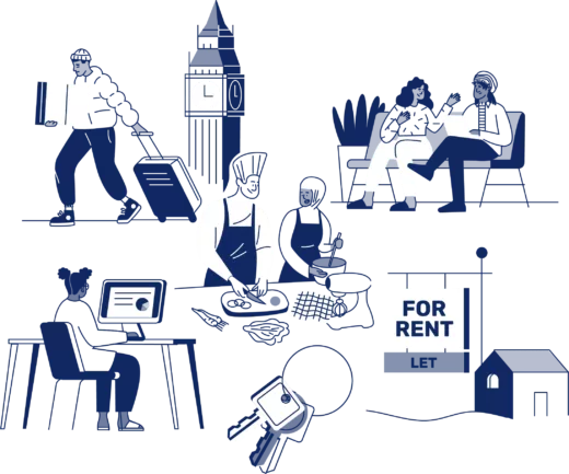 Illustration monochrome des compétences de vie