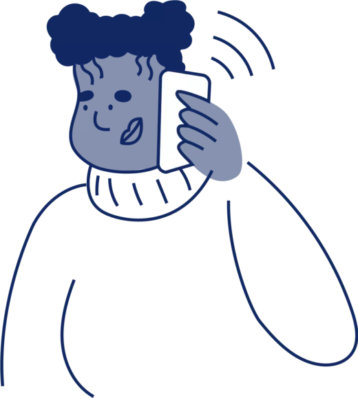 Illustration of person on a phone