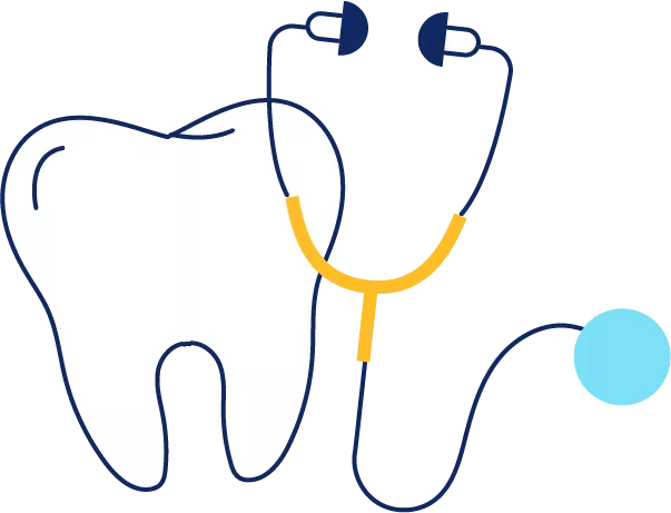 Illustration d'une dent et d'un stéthoscope